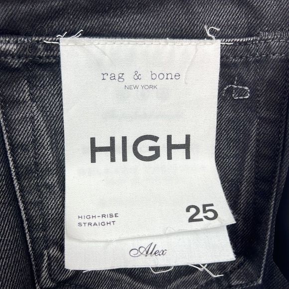 Rag & Bone Alex High-rise straight leg jeans in worn in black size 25 NWT - Picture 13 of 15